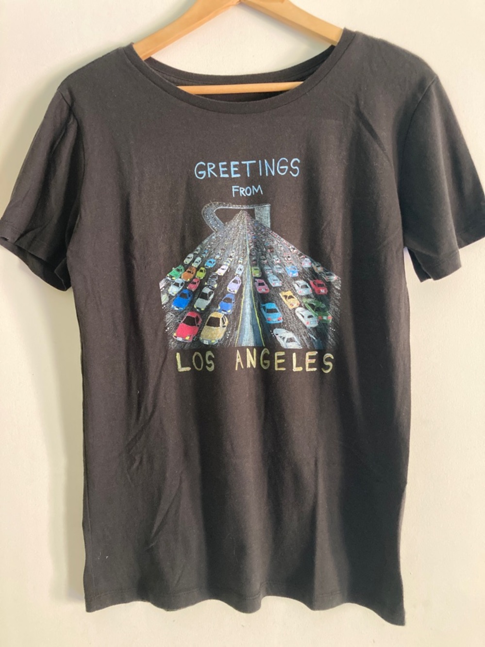 Womens Size L Tee Shirt 40" Bust Los Angeles Freeway Graphic